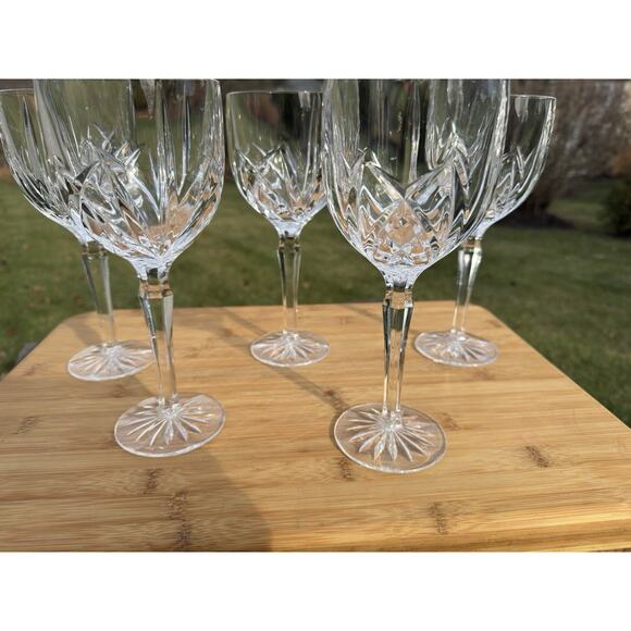 Waterford Marquis BROOKSIDE 8 5/8" Wine Water GOBLETS Glasses 12 oz ~set Of 5 - Picture 3 of 7